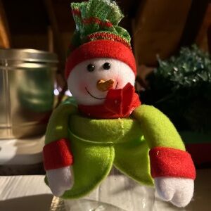 Snowman holiday treat jar, brand new!